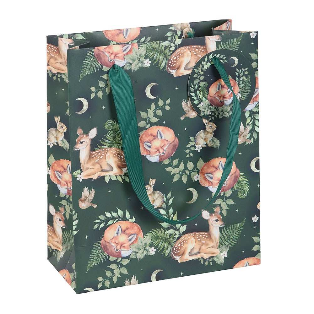 Something Different - 23cm Fawn and Friends Forest Print Geschenktasche - Mehrfarben